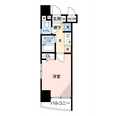 【🌿快適シーズンの引越し応援キャンペーン🏡🌈】【禁煙🚭/テレワークに最適🌟無料高速Wi-Fi使い放題🎧】マイナビSTAYミライエ東麻布2丁目　803の物件間取り図