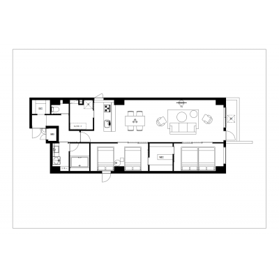 人気な赤坂エリア/広々2LDK/家具家電充実/CREAL　premier赤坂302の物件間取り図