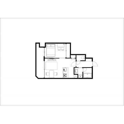 駅徒歩6分/築浅1LDKマンション/ドラム式洗濯機/クレアツィオーネ赤坂601の間取り図