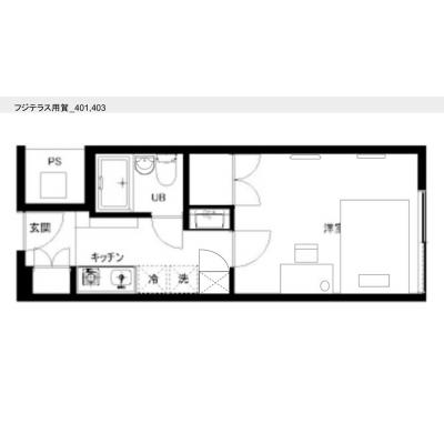アクセス良し！世田谷区の好立地マンション！家具家電完備！フジテラス用賀403の間取り図