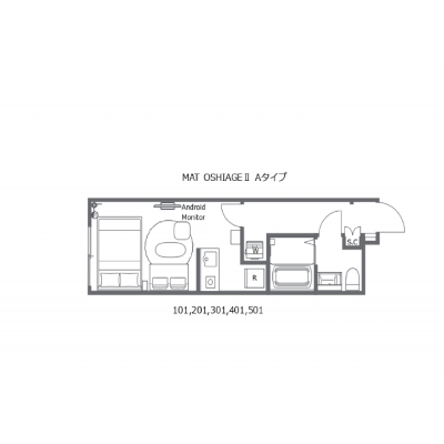 徒歩圏内にスカイツリー♪押上駅徒歩4分の新築マンション/MAT OSHIAGE II301の間取り図