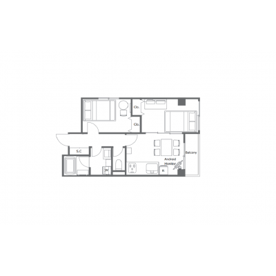 1DKSの広いお部屋/最大6人収容！賑やかな暮らし/デザイナーズ＃aLATO錦糸町403の物件間取り図