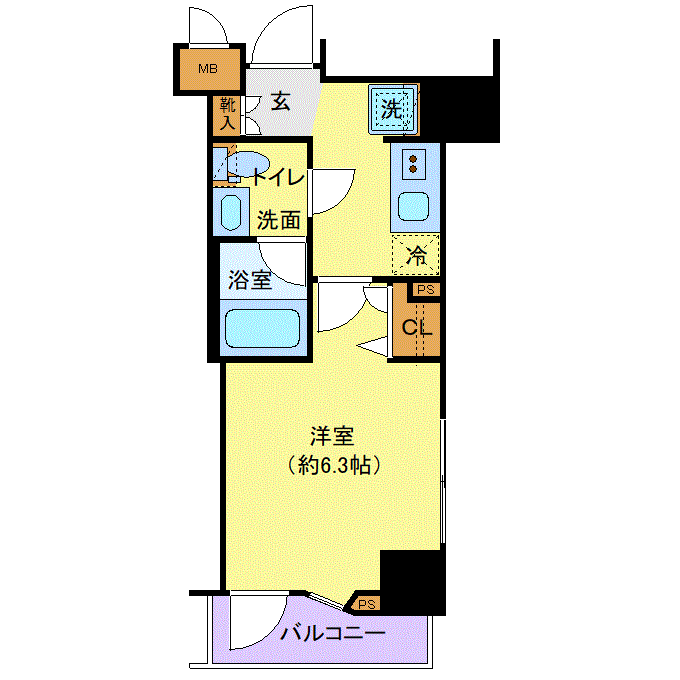 マンスリーリブマックス西横浜ディアレイシャス■『禁煙ルーム』【独立洗面・浴室乾燥付】≪エクセレントシリーズ≫の物件間取り図