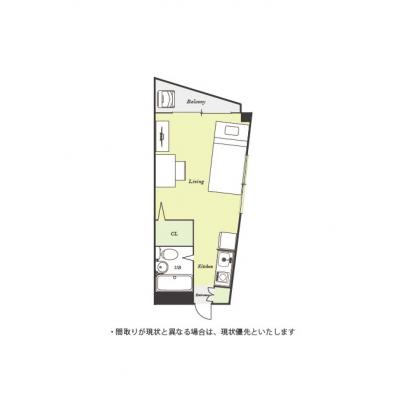 ユニオンマンスリー五反野１　201　1R・シングル☆【禁煙ルーム】角部屋＆セキュリティ面も安心のモニター付きインターホン完備！徒歩約10分にホームセンターや食料の物件間取り図
