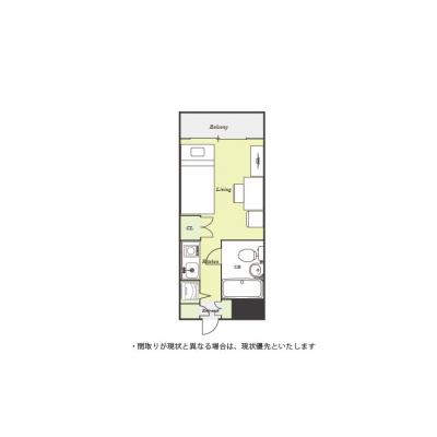 ユニオンマンスリー京成立石２　402　1R・シングル☆【禁煙ルーム】安心の建物AL＆室内洗濯機完備！の物件間取り図