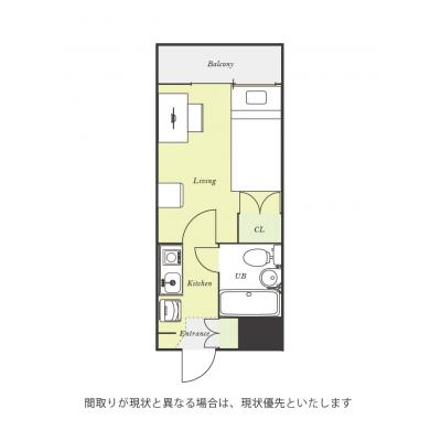 ユニオンマンスリー浦安２　313　1K・シングル☆【禁煙ルーム】安心のオートロック＆宅配ボックス＆室内洗濯機完備♪デスク・チェアのあるお部屋/浦安駅も徒歩圏内/の間取り図
