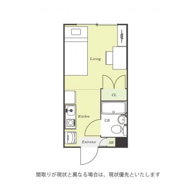 ユニオンマンスリー矢部４　304　1R・シングル☆【禁煙ルーム】デスク・チェア＆室内洗濯機など生活家電完備のお部屋の物件間取り図