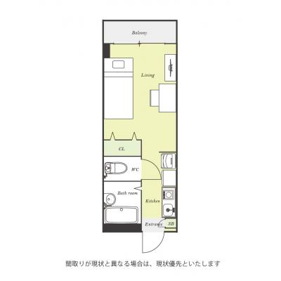 ユニオンマンスリー船橋６　403　1R・シングル☆【禁煙ルーム】人気のバストイレ別＆安心の建物ALあり♪JR中央線利用で幕張駅や秋葉原駅まで乗換なし/駅近くにはの物件間取り図