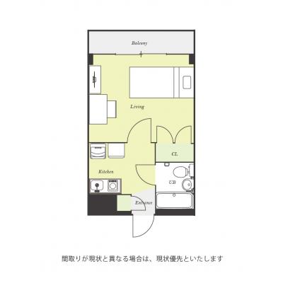 ユニオンマンスリー熊谷３　202　1K・シングル☆【禁煙ルーム】来客時に安心のモニター付きインターフォン完備♪室内洗濯機や掃除機など生活家電のあるお部屋/上越新の間取り図