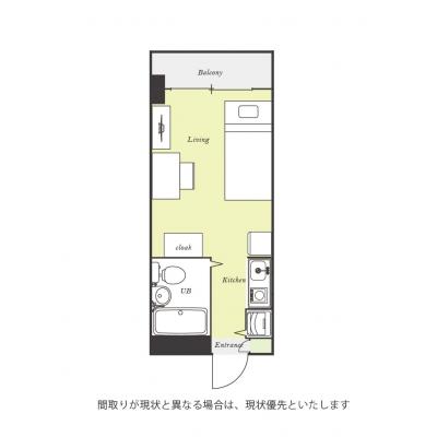 ユニオンマンスリー橋本９　304　1R・シングル☆【禁煙ルーム】女性に安心の建物AL＆モニター付きインターフォン＆室内洗濯機完備♪の物件間取り図