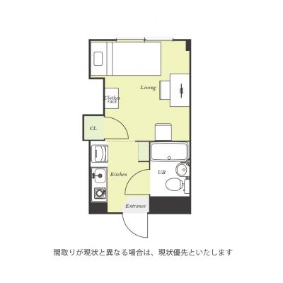 ユニオンマンスリー船堀１　203　1R・シングル☆【禁煙ルーム】室内洗濯機や冷蔵庫など生活家電完備/駅近くには24時間スーパーマーケットの物件間取り図