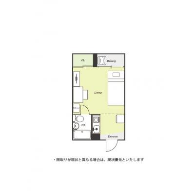 ユニオンマンスリー新大塚駅前１　302　1R・シングル☆【禁煙ルーム】デスク・チェアや2ドア冷蔵庫などの家具家電付き♪の間取り図