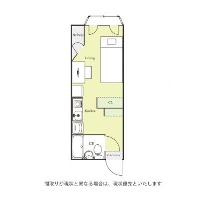 ●2026年4月18日から入居可●ユニオンマンスリー坂戸駅前１　305　1R・シングル☆【禁煙ルーム】生活家電完備＆安心のモニター付きインターフォンがあるお部屋/東武越生線始発駅＆西大家駅や川角の間取り図