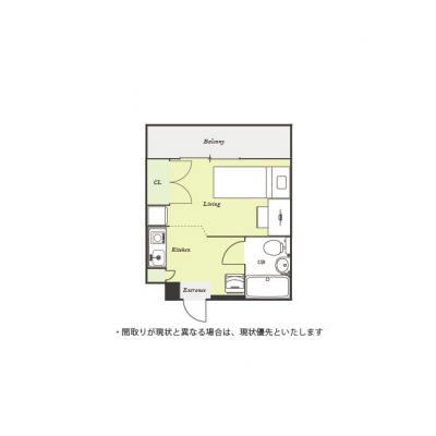 ユニオンマンスリー綱島２　202　1R・セミシングル☆【禁煙ルーム】建物オートロック＆モニター付きインターフォン完備♪テレワークにおすすめのデスク＆チェア付き。の間取り図