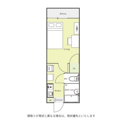 ユニオンマンスリー千葉穴川１　105　1K・セミダブル☆【禁煙ルーム】◆インターネット固定回線（有線・Wi-Fi）無料の部屋◆バストイレ別！の間取り図