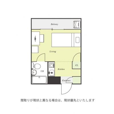ユニオンマンスリー朝霞４　205　1R・シングル☆【禁煙ルーム】◆インターネット固定回線（有線・Wi-Fi）無料の部屋◆人気の角部屋♪安心の建物AL＆モニター付の間取り図