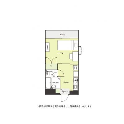 ユニオンマンスリー南林間３　301　1K・シングル☆【禁煙ルーム】バストイレ別＆大きな収納付きのお部屋♪小田急江ノ島線　南林間駅　徒歩3分。中央林間駅となり・大の間取り図