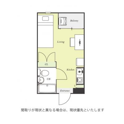 ユニオンマンスリー生麦２　305　1R・シングル☆【禁煙ルーム】人気の角部屋＆デスク・チェア完備♪京急本線利用で花月総持寺駅まで1駅でアクセスの物件間取り図