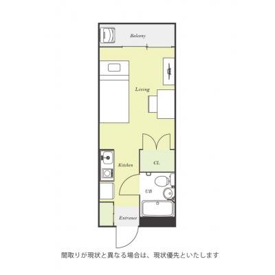 ●2026年4月12日から入居可●ユニオンマンスリー伊勢原駅前１　304　1R・シングル☆【禁煙ルーム】デスク・チェア完備/駅前から東海大学伊勢原キャンパスへバスあり/小田急小田原線沿線/東海大の間取り図