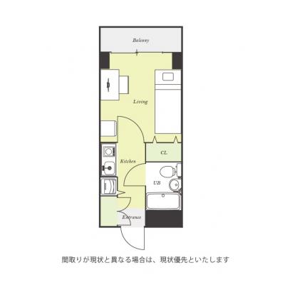 ユニオンマンスリー東船橋２　205　1K・セミシングル☆◆インターネット固定回線（有線）無料の部屋◆安心の建物ALとモニター付きインターフォン＆室内洗濯機完備/の物件間取り図