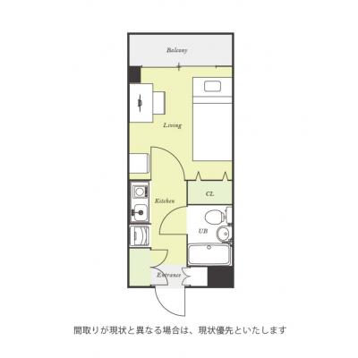 ユニオンマンスリー東船橋２　406　1K・シングル☆◆インターネット固定回線（有線）無料の部屋◆安心の建物ALとモニター付きインターフォン＆室内洗濯機完備/JRの物件間取り図