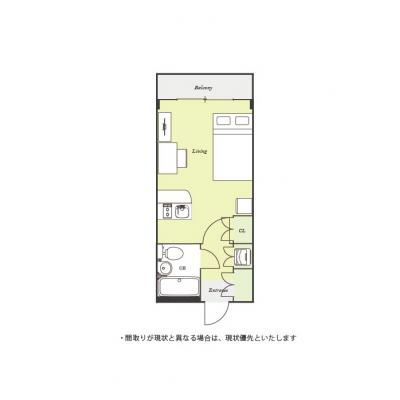 ユニオンマンスリー実籾１　306　1R・セミダブル☆【禁煙ルーム】22.4㎡・2口ガスコンロ＆キッチンカウンター付きのお部屋♪駅前には深夜まで営業のスーパーの物件間取り図