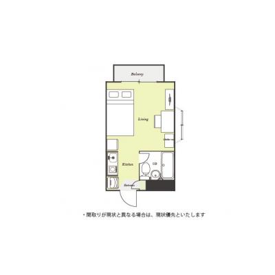 ユニオンマンスリー横浜二俣川３　305　1R・セミダブル☆【禁煙ルーム】人気の角部屋物件！明るい2面採光のお部屋♪駅前にはショッピングモールの物件間取り図