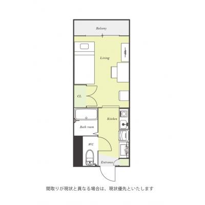 ユニオンマンスリー江戸川台１　318　1K・シングル☆【禁煙ルーム】安心の建物AL＆室内洗濯機完備！人気のバストイレ別＆独立洗面台あり♪デスク・チの間取り図
