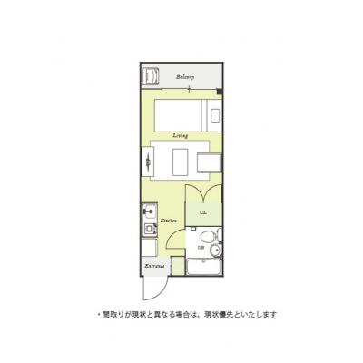 ユニオンマンスリー稲城フェリーチェ１　111　1R・シングル☆【禁煙ルーム】冷蔵庫や電子レンジなど生活家電完備♪ローテーブル・ソファのあるお部屋/京王相模原線利の物件間取り図