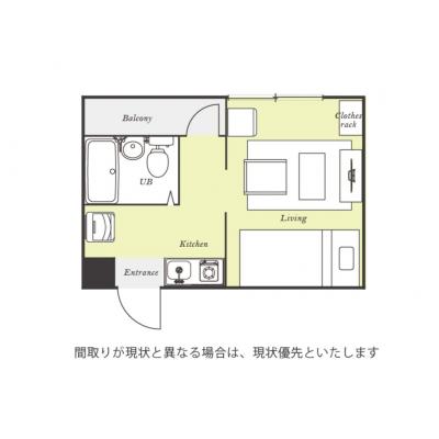 ユニオンマンスリー坂戸４　313　1R・シングル☆◆インターネット固定回線（有線・Wi-Fi）無料の部屋◆【禁煙ルーム】安心のモニター付きインターフォンの間取り図