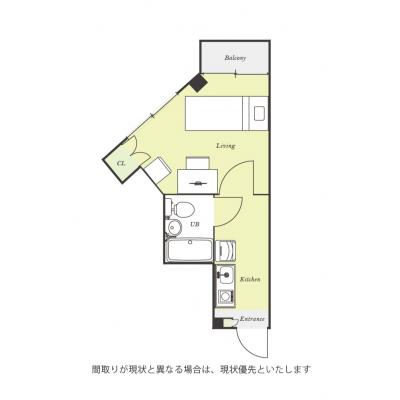 ユニオンマンスリー宮崎台７　202　1K・セミシングル☆【禁煙ルーム】室内洗濯機や冷蔵庫など生活家電完備/深夜0時まで営業のスーパー・ライフまで徒歩1分の間取り図