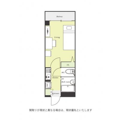 ユニオンマンスリー我孫子１　205　1K・シングル☆【禁煙ルーム】人気の角部屋＆バストイレ別！デスク・チェア完備＆室内洗濯機など生活家電のあるお部屋/ＪＲ常磐線の物件間取り図