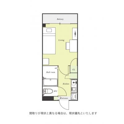 ユニオンマンスリー恋ヶ窪３　105　1K・シングル☆【禁煙ルーム】女性も安心の2階のお部屋＆モニター付きインターフォン・室内洗濯機完備！の物件間取り図
