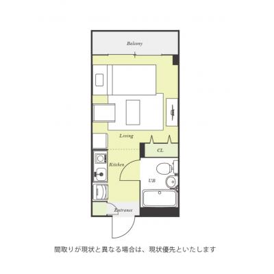 ユニオンマンスリー百合ヶ丘３　402　1R・シングル☆◆インターネット固定回線（有線・Wi-Fi）無料の部屋◆【禁煙ルーム】安心の建物AL＆室内洗濯機完備！ソファ・ローテーブルのあるお部屋の物件間取り図