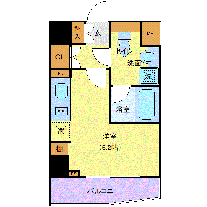 マンスリーリブマックス桜木町WEST・横濱紅葉坂※『禁煙ルーム』【独立洗面・浴室乾燥付】≪エクセレントシリーズ≫の物件間取り図