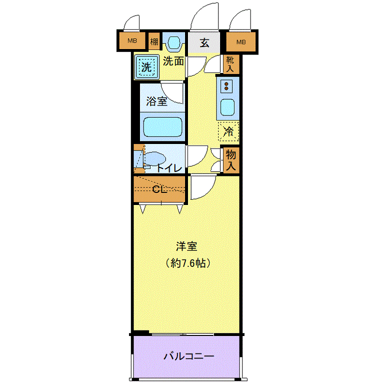 マンスリーリブマックス伊勢崎長者町・横濱関内壱番館■『禁煙ルーム・24平米・駅2分』【独立洗面・浴室乾燥付】≪エクセレントシリーズ≫の物件間取り図