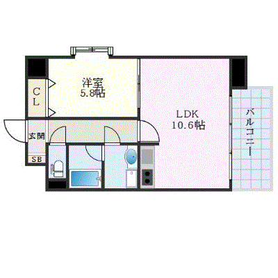 グッドステイ広島南区役所☆【ハイクラス・バス・トイレ別・オートロック】の物件間取り図