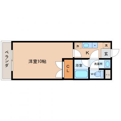 アパマートマンスリー富山西インター 杉谷 Wi-Fi無料 1K (kab)の間取り図
