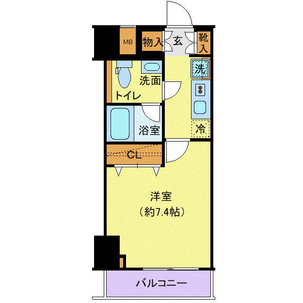 グッドステイ東西線木場駅前▲『禁煙ルーム・25平米・駅2分・追い焚き機能・独立洗面・浴室乾燥付』【ハイクラス】の物件間取り図