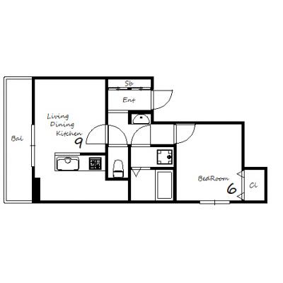 LIVE DESIGN square 【2024年1月新築　ハイクラスマンション　NET無料　浴室乾燥機有　普通のマンスリーマンションでは物足りない方の為に・・・】の物件間取り図