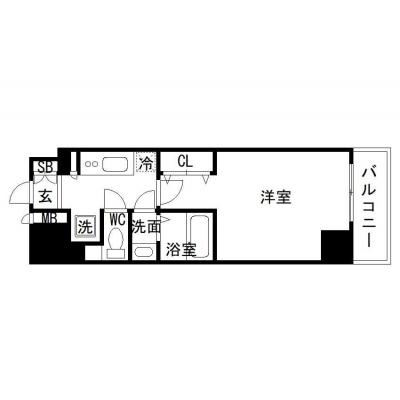 OneLife南麻布ベール【▼▼浴室乾燥機、バストイレ別、独立洗面台、北里大学北里研究所病院至近】の物件間取り図