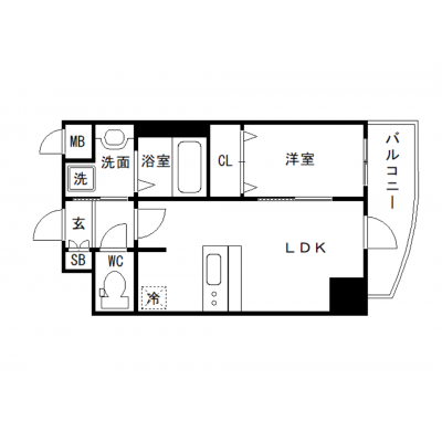 OneLife塚本アクミリオン＜TYPE2＞【▼1LDKタイプ】の物件間取り図