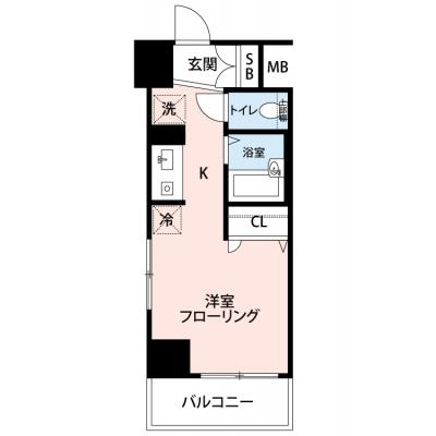 【60日以上の利用でお得🌈】【禁煙🚭/Wi-Fi無料🌐】マイナビSTAYミライエ武蔵小杉　601の間取り図