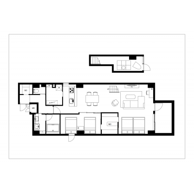 人気な赤坂エリア/広々2LDK/家具家電充実/CREAL premier赤坂102の間取り図
