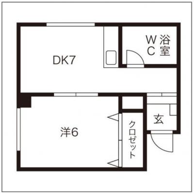 【アイーナマンスリー１】１DK◎ネット無料！！エアコン付/最寄り駅まで徒歩15分以内◎♪の物件間取り図