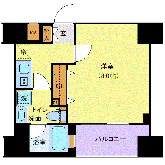 マンスリーリブマックス麻布十番駅前マインド■『禁煙ルーム・25平米・駅2分』【独立洗面・浴室乾燥付】≪エクセレントシリーズ≫の物件間取り図