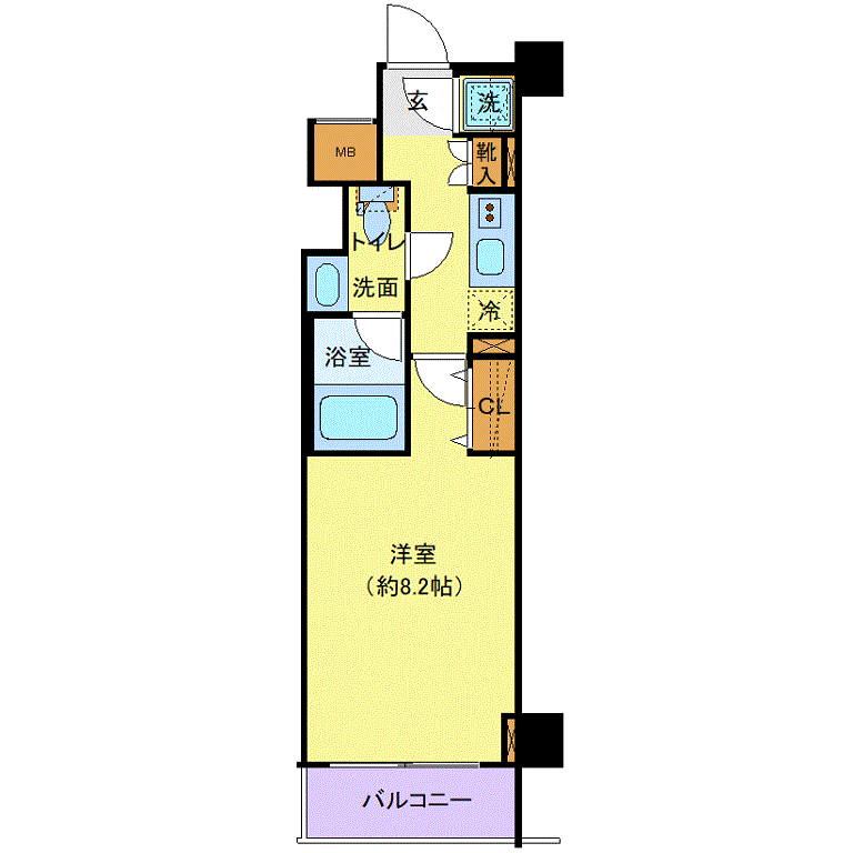 マンスリーリブマックス王子NORTHアルマドーラ■『禁煙ルーム・25平米・駅5分』【独立洗面・浴室乾燥付】≪エクセレントシリーズ≫の間取り図