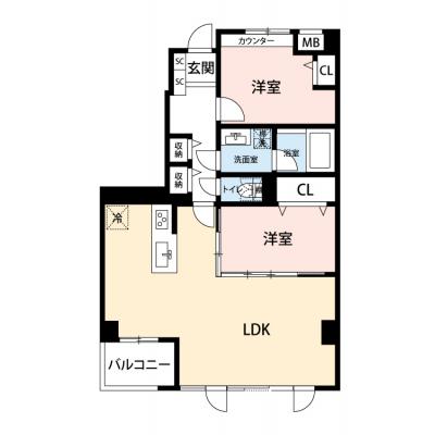 【🎉初期費用オフ｜お得なキャンペーン】【禁煙🚭/Wi-Fi無料🌐】マイナビSTAYプレステージ赤坂檜町公園　503の物件間取り図