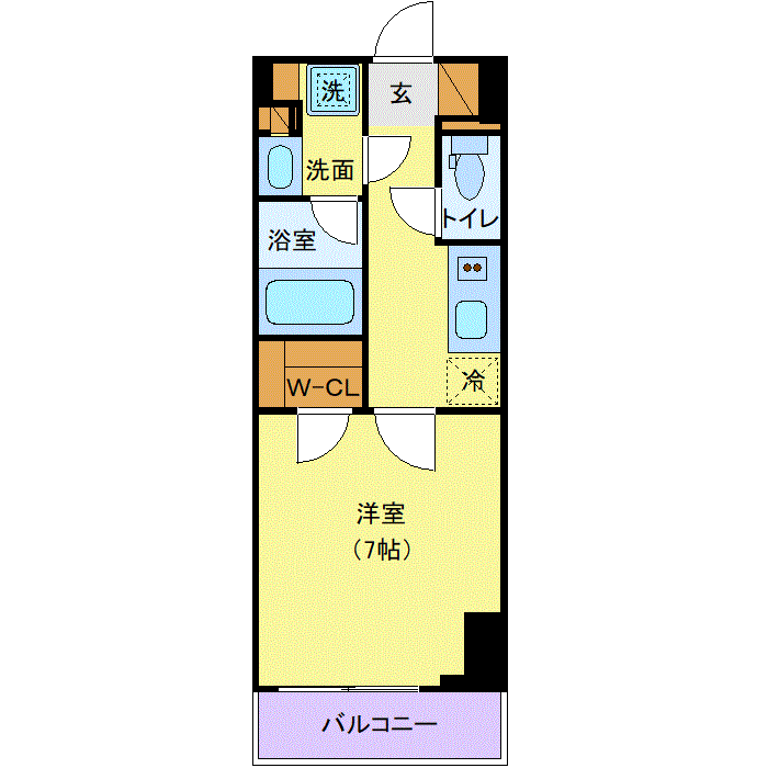 マンスリーリブマックス千葉新町プライム☆『禁煙ルーム・1K・25平米』【独立洗面・浴室乾燥付】≪プレミアムシリーズ≫の物件間取り図