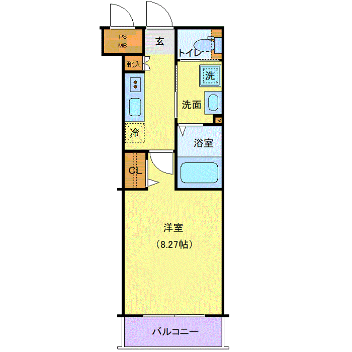 マンスリーリブマックス東武東上線大山ヴォーガコルテ●『禁煙ルーム・25平米』【独立洗面・浴室乾燥付】≪エクセレントシリーズ≫の物件間取り図